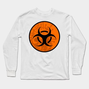 Orange biohazard sign Long Sleeve T-Shirt